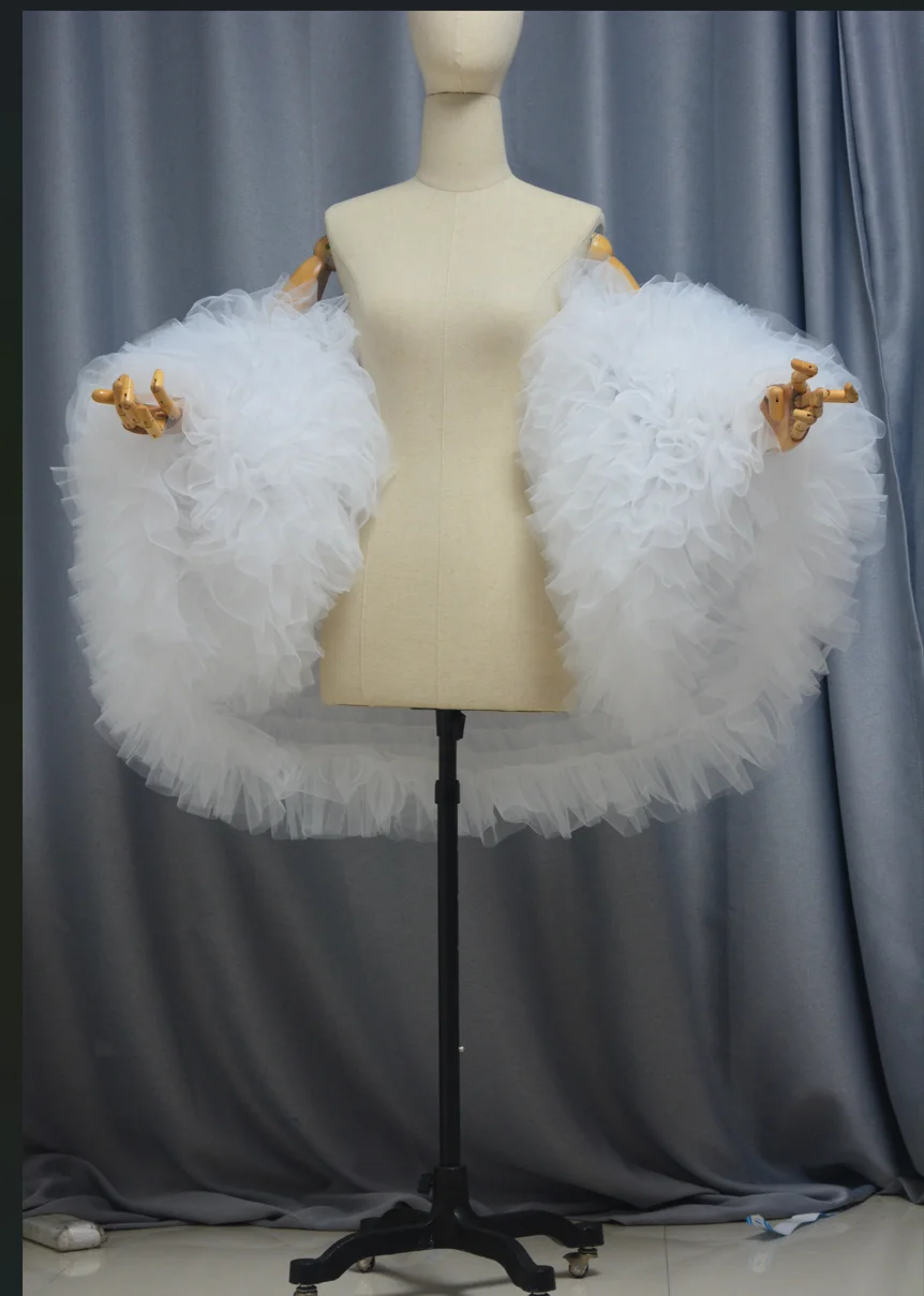 Tüll Puff Braut Bolero Cape individuelle Farbe Hochzeit Cape Shrugs Wrap individuelle Farbe