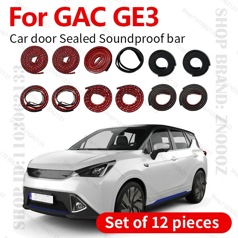 Car Door Seal Strip Rubber Double Layer Sealing Protector Soundproof Strip Dustproof Seal Strip 12PCS Set For 2017-2020 GAC GE3