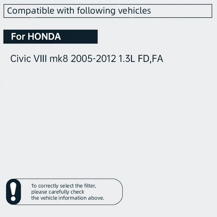 For HONDA Civic VIII mk8 2005-2012 1.3L FD,FA 【Only Fits 1.3L】THREEON Engine Air Filter 17220-RMX-000 17220RMX000 TOA42222
