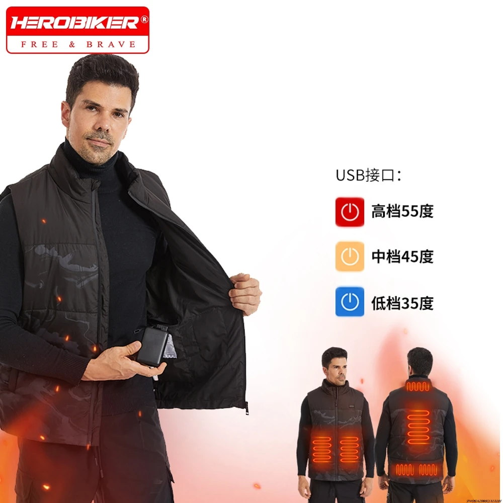

Heated Vest For Winter Lightweight Electric Heated Vest For Men 6 Heating Zone 3 Temperature Motorcycle Heating Thermal Vest