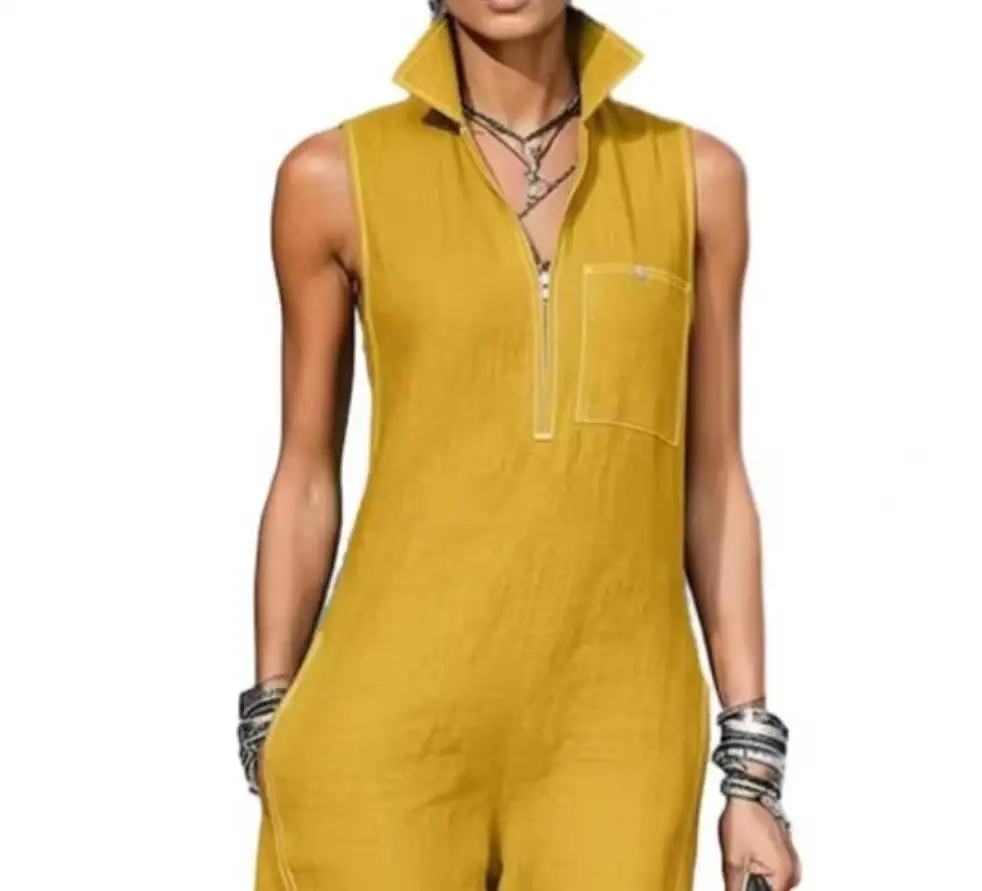 Solid Color Sleeveless Wide Leg Overalls Summer Fashion Female Loose Black White Casual Cool Jumpsuits For Women 2026 New