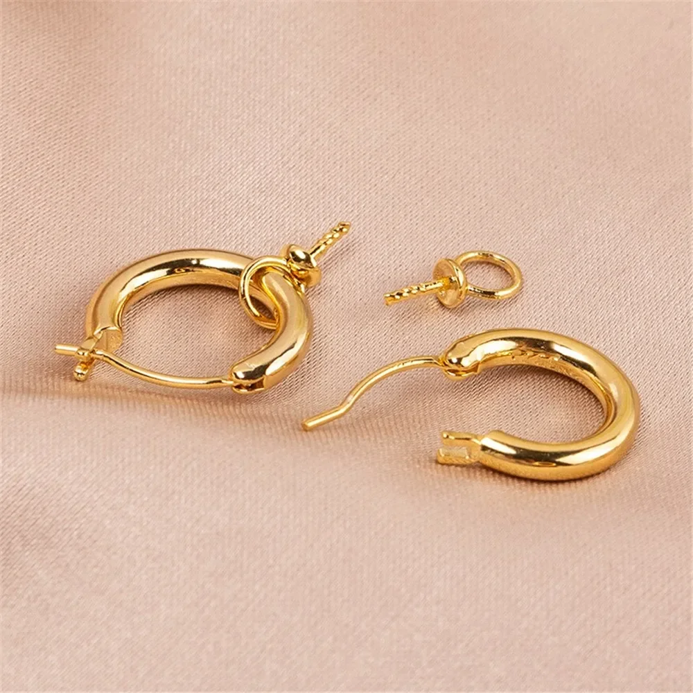 Gold Plated Pearl Earring Settings, DIY Jewelry Making Supplies, Blank Ear Stud Bases for Handmade Accessories, 1pair No Pearl