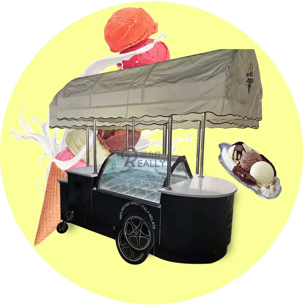 خزانة عرض المصاصة التجارية القابلة للتخصيص ، عربة زهور الآيس كريم المبردة بالهواء ، مبيعات مجمدة