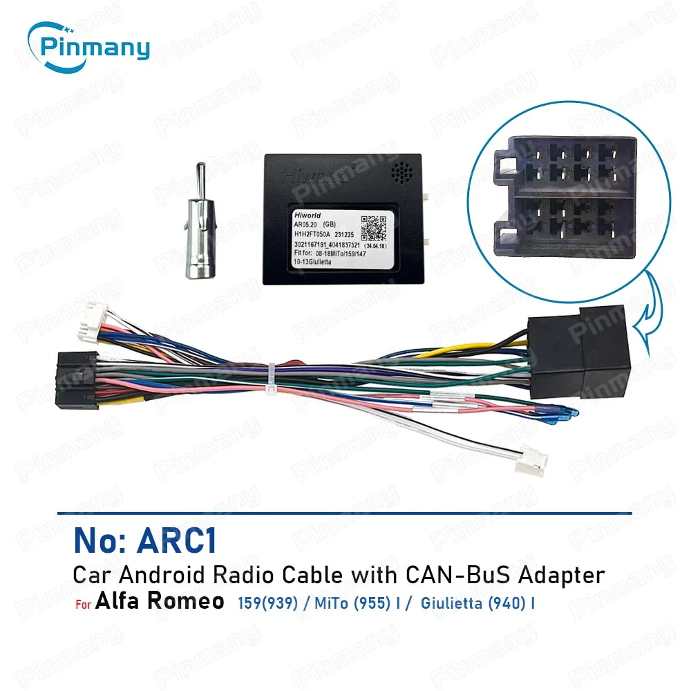 Cable de Radio estéreo para coche, conector de arnés de cableado de alimentación, unidad principal Android, adaptador de CAN Bus para Alfa Romeo 159 GT MiTo Giulietta