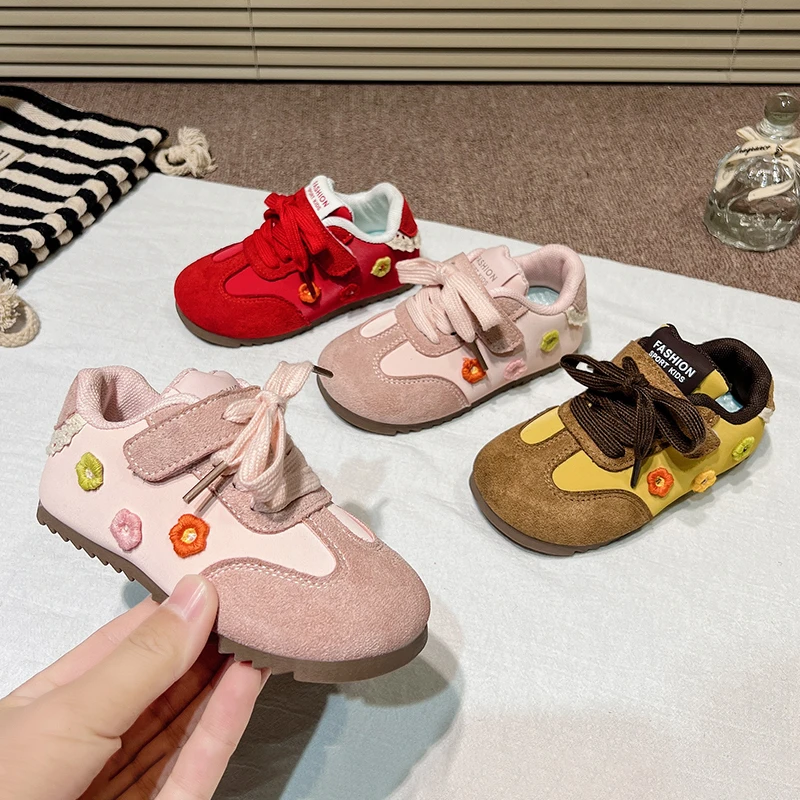 

2025 Spring Autumn New Children Casual Shoes for Girls Fashion Korean Style Soft Bottom Anti-slippery Versatile Chic Sweet Shoes