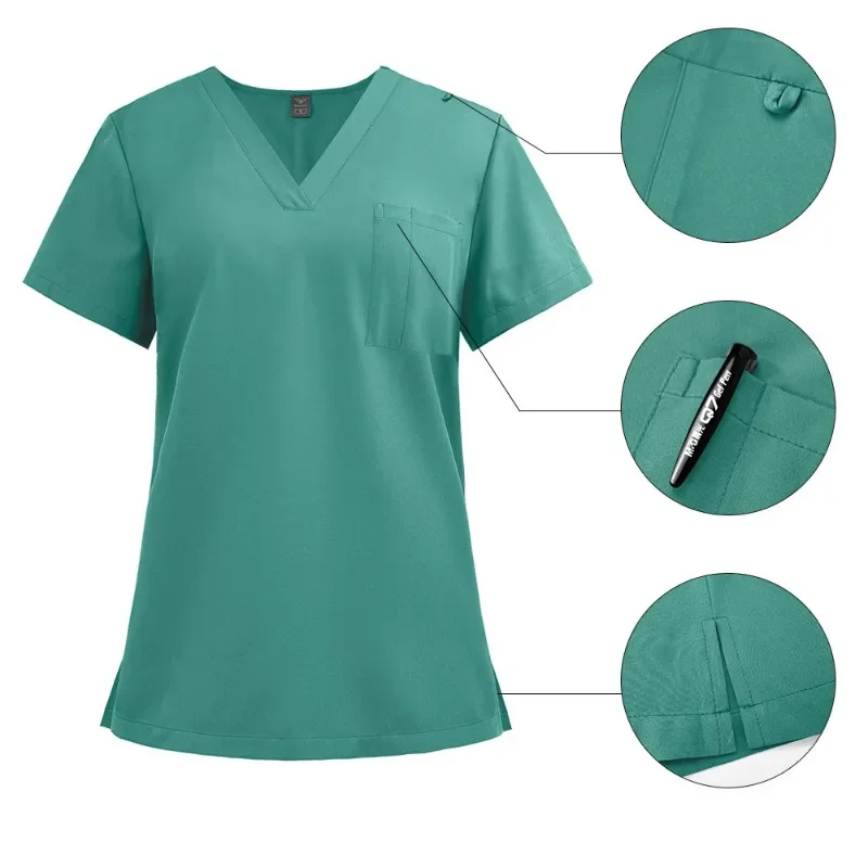 Customizable Medical Scrub Sets Soft Comfortable Jogger Suits V-neck Dental Clinic Nurse Work Clothes Women Surgeon Outfit 42167