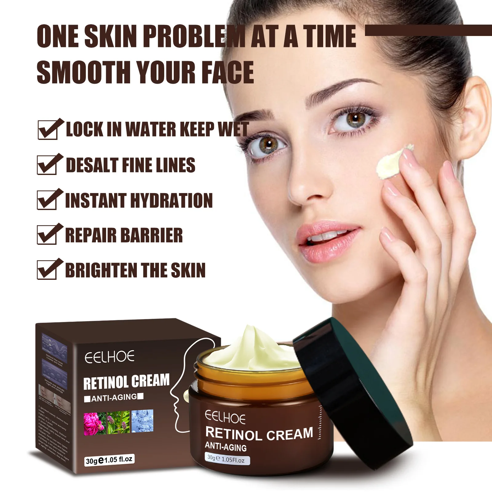 Retinol Anti Aging Face Cream Remove Wrinkle Firming Lifting Whitening Brightening Moisturizing Facial Skin Beauty Care 30g