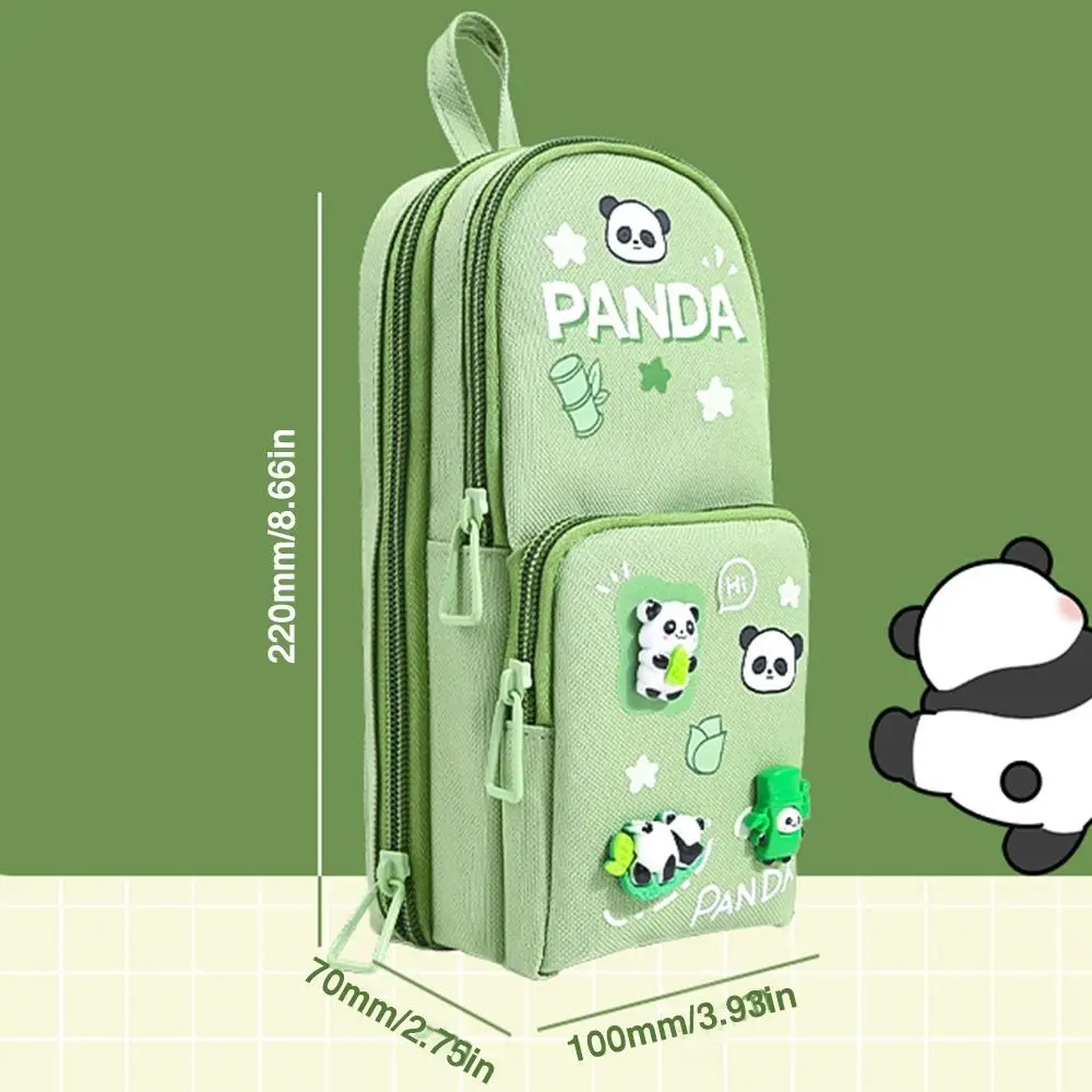 Imagem -06 - Bolsa Multifuncional de Camadas para Meninos e Meninas Estojo de Lápis Capivara Panda Impermeável Grande Capacidade Bolsa Cosmética 11 Bolsos