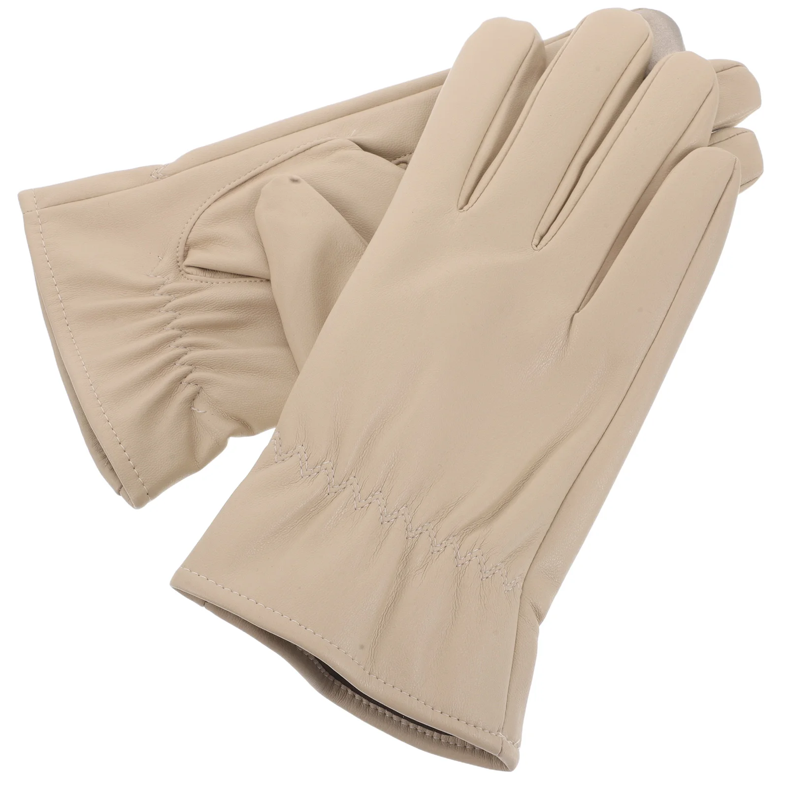 

Gloves Women Weather Winter Riding Artificial Cycling Touchscreen Waterproof PU Cozy Fleece Warm
