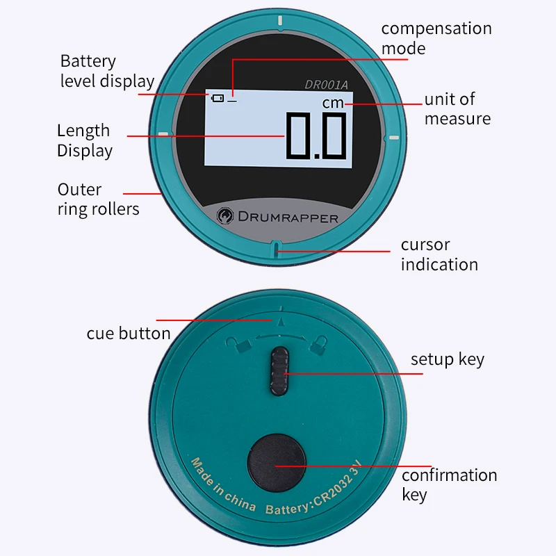 324 Ft Electronic Digital Tape Measure with LCD Display Digital Ruler Small Smart Long Distance Rolling Measuring Tool