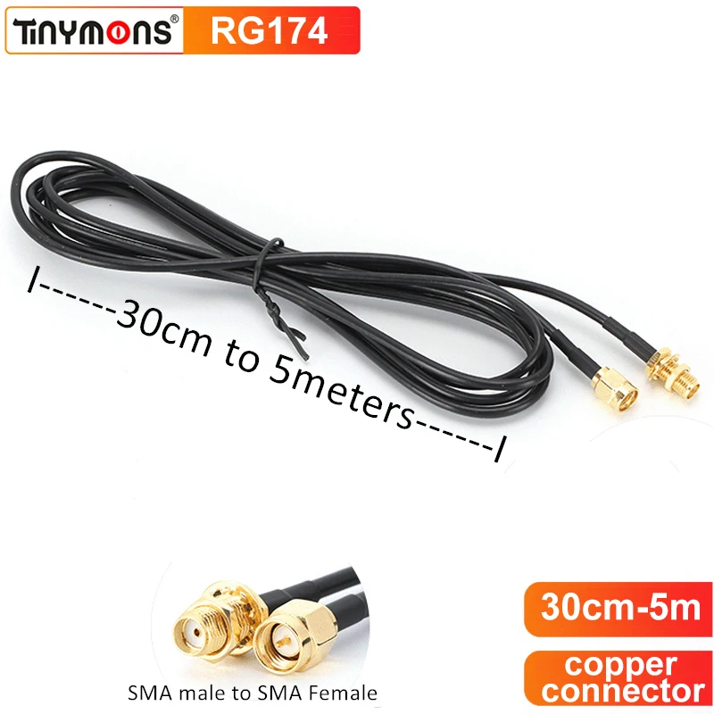 Antenna Extension Cable Cord RG174 SMA Male to SMA Female RF Connector Adapter 4G WiFi Router Antennas Wire Assembly 1M 2M 3M 5M