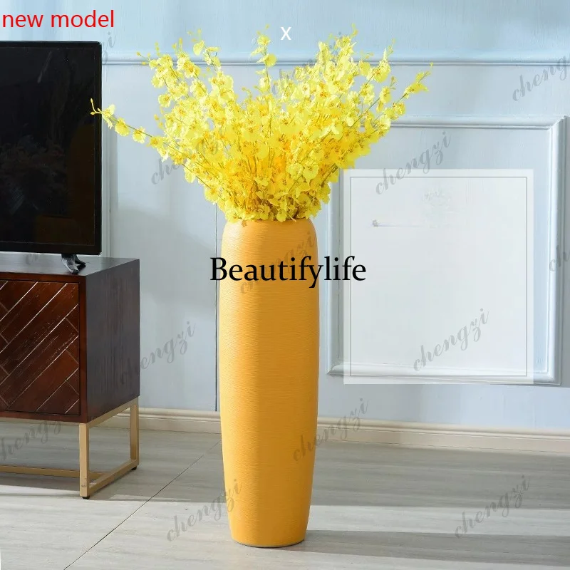 DD182Ceramic floor-to-ceiling vase large flower arrangement dried flower living room home hotel ornament decoration, European st