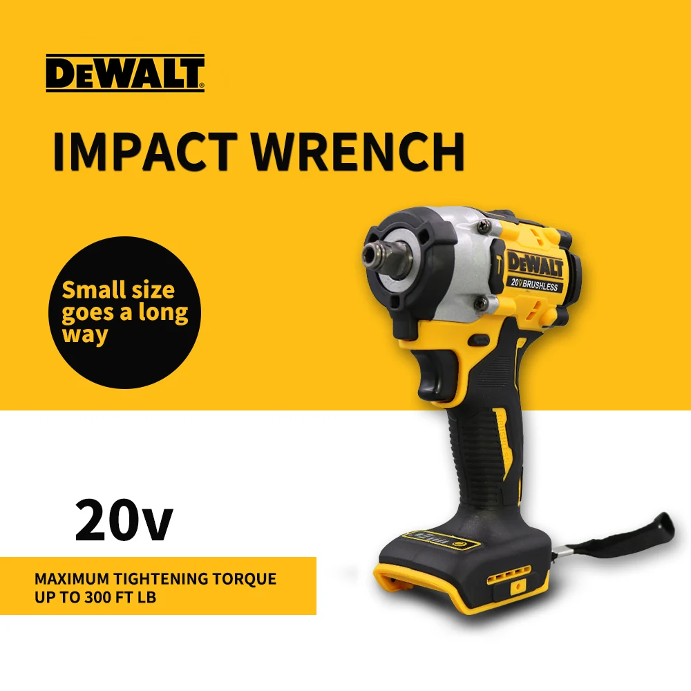 DEWALT  DCF921  ATOMIC   Compact Impact Wrench 20V Brushless 1/2 Cordless Wrench  Variable Speed Charging  Power Tool