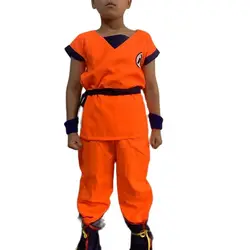 Kids Anime Z Son Goku Cosplay Costume Boy Carnival Party Suit goku Sun Fancy Dress New Year Vest Belt Wrister Halloween Dress Up