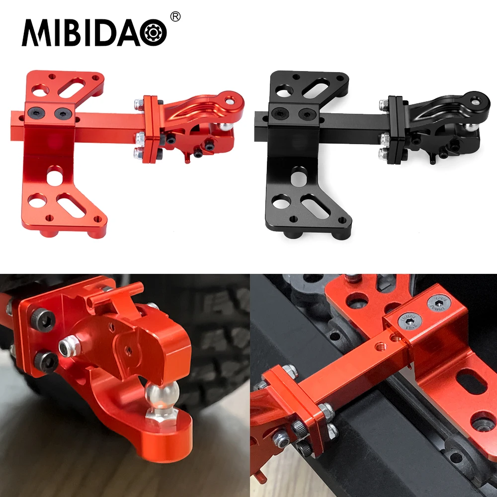 

MIBIDAO Aluminum Alloy Adjustable Hitch Trailer Tow Hook for Axial SCX6 AXI05000 Wrangler 1/6 RC Crawler Car Upgrade Parts