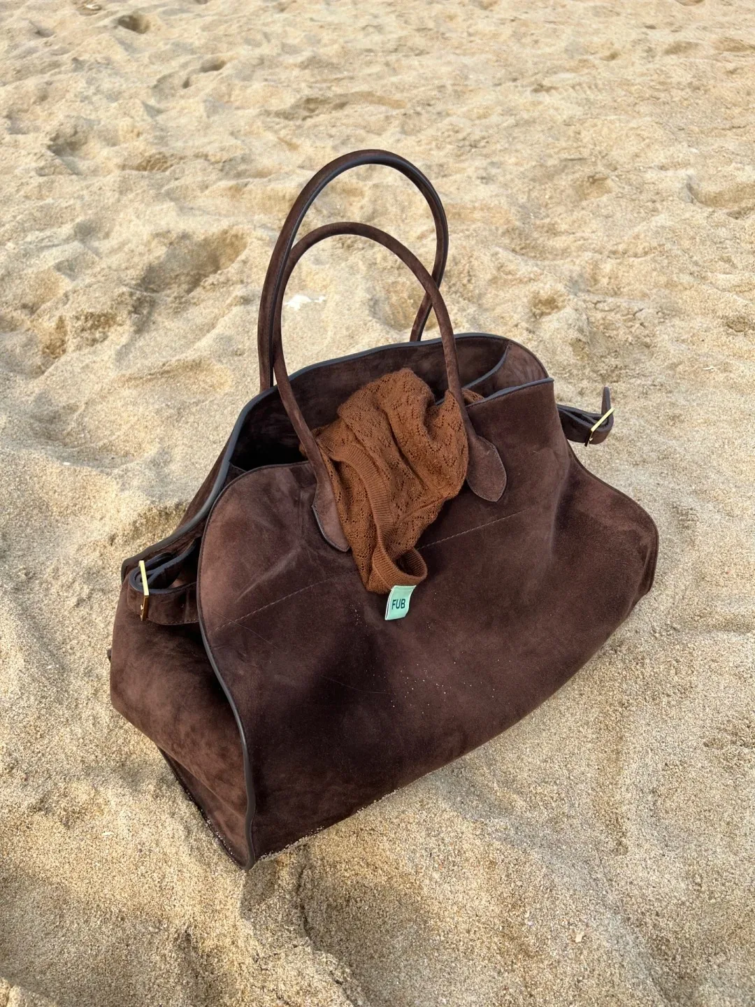 Margaux15 Bolso de mano informal de calidad S, bolso de hombro clásico de piel de vaca a la moda, bolso de ante de gran capacidad de cuero suave