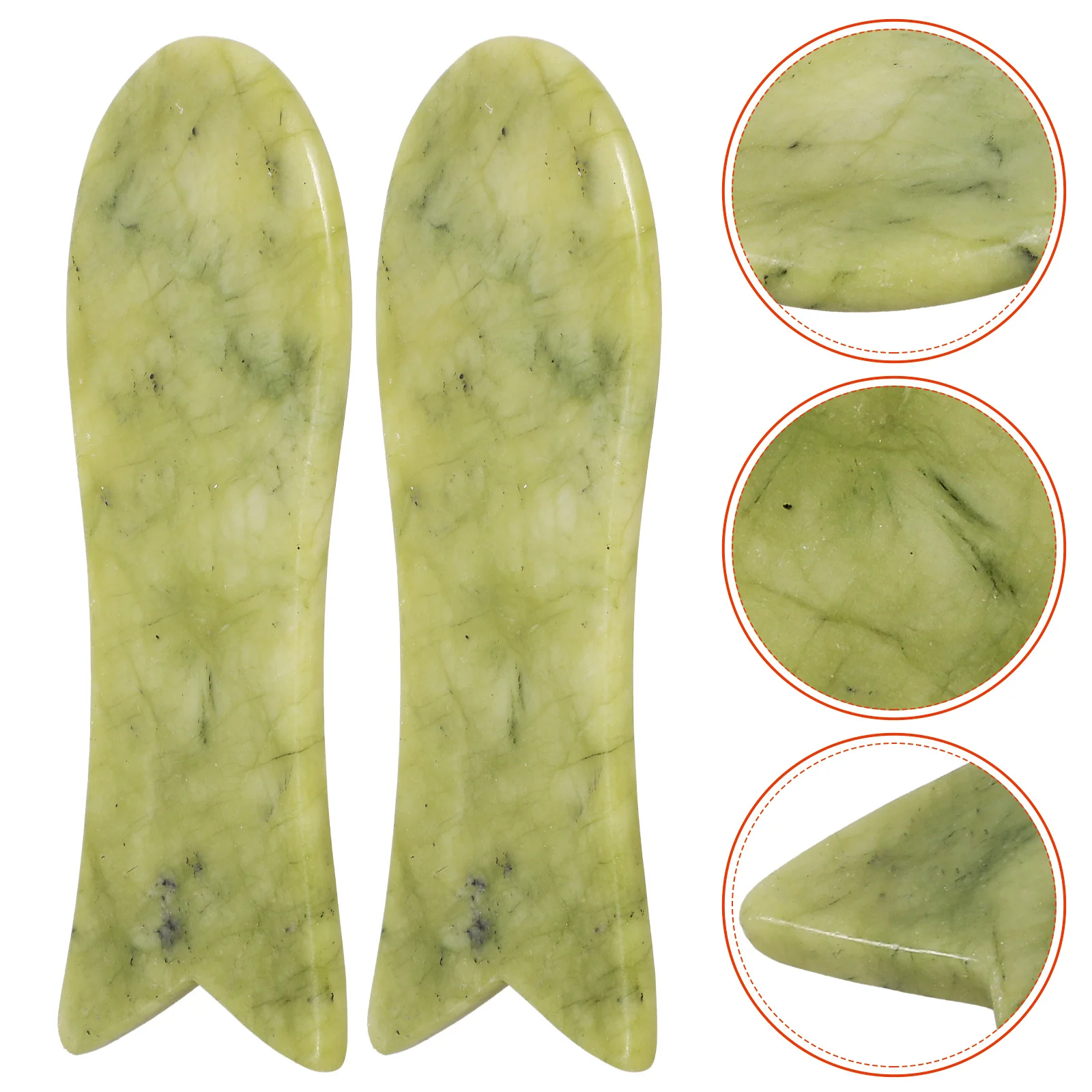 

2 шт., зеленый инструмент Гуа Ша, натуральный массажный кусок для стимуляции акупунктурных точек, активации метаболизма, устранения холодной убор, спа-терапия