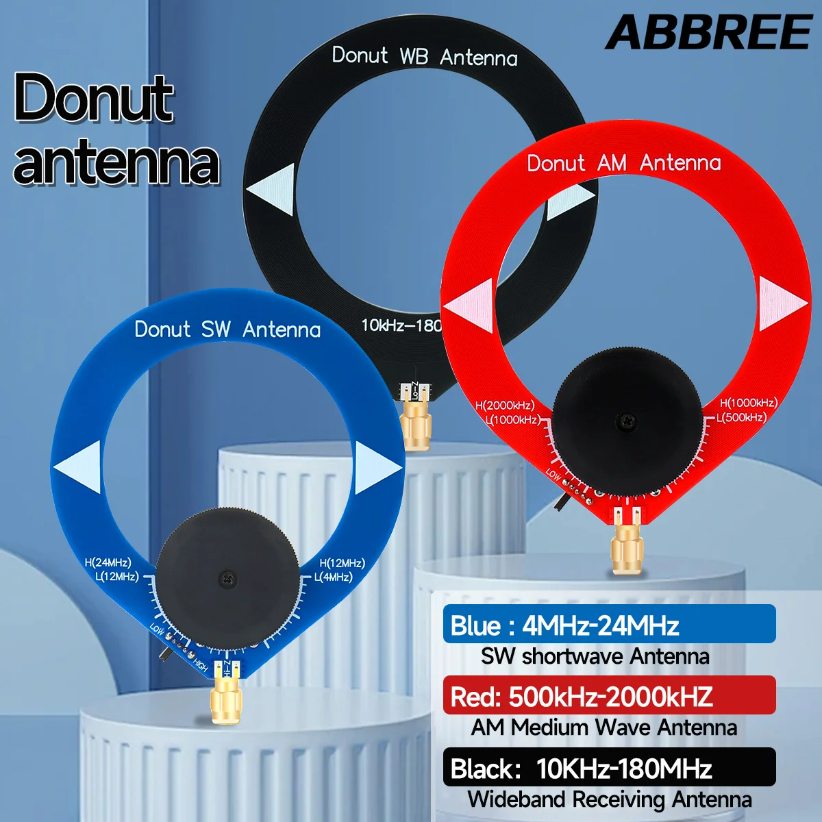 Antena donut banda ancha HF VHF para recepción de onda corta - imagen 5