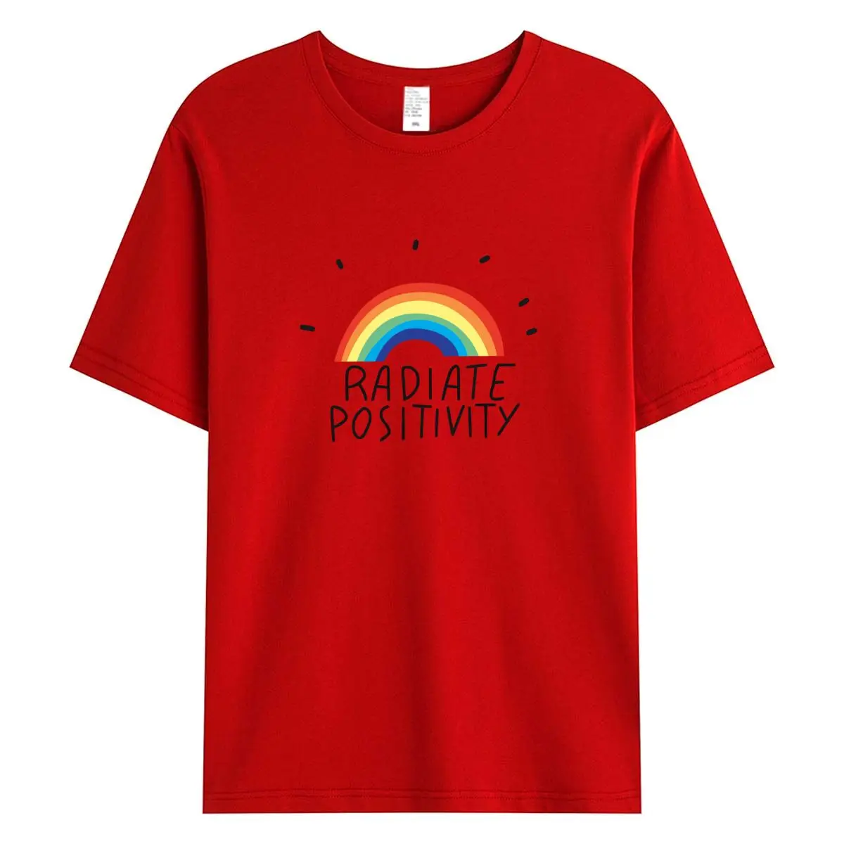 Damskie koszulki T-shirt z tęczowym nadrukiem, damska bawełniana koszulka, moda damska 2025, odzież damska, krótki rękaw, damskie topy — zdjęcie 6