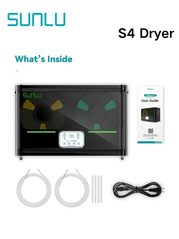 SUNLU S4 3D-Filamenttrockner unterstützt PLA PETG PLA + 4 Rollen 1 kg 1,75/2,85/3 mm Filamentgetriebe, einfache Bedienung, kostenloser und schneller Versand