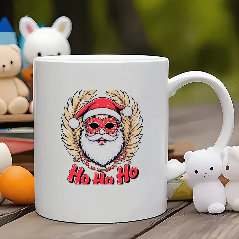 

11oz Cup + Cartoon Santa Hat Creative Kids Water Bottle Family Office Coffee Cup Essential Christmas Gift