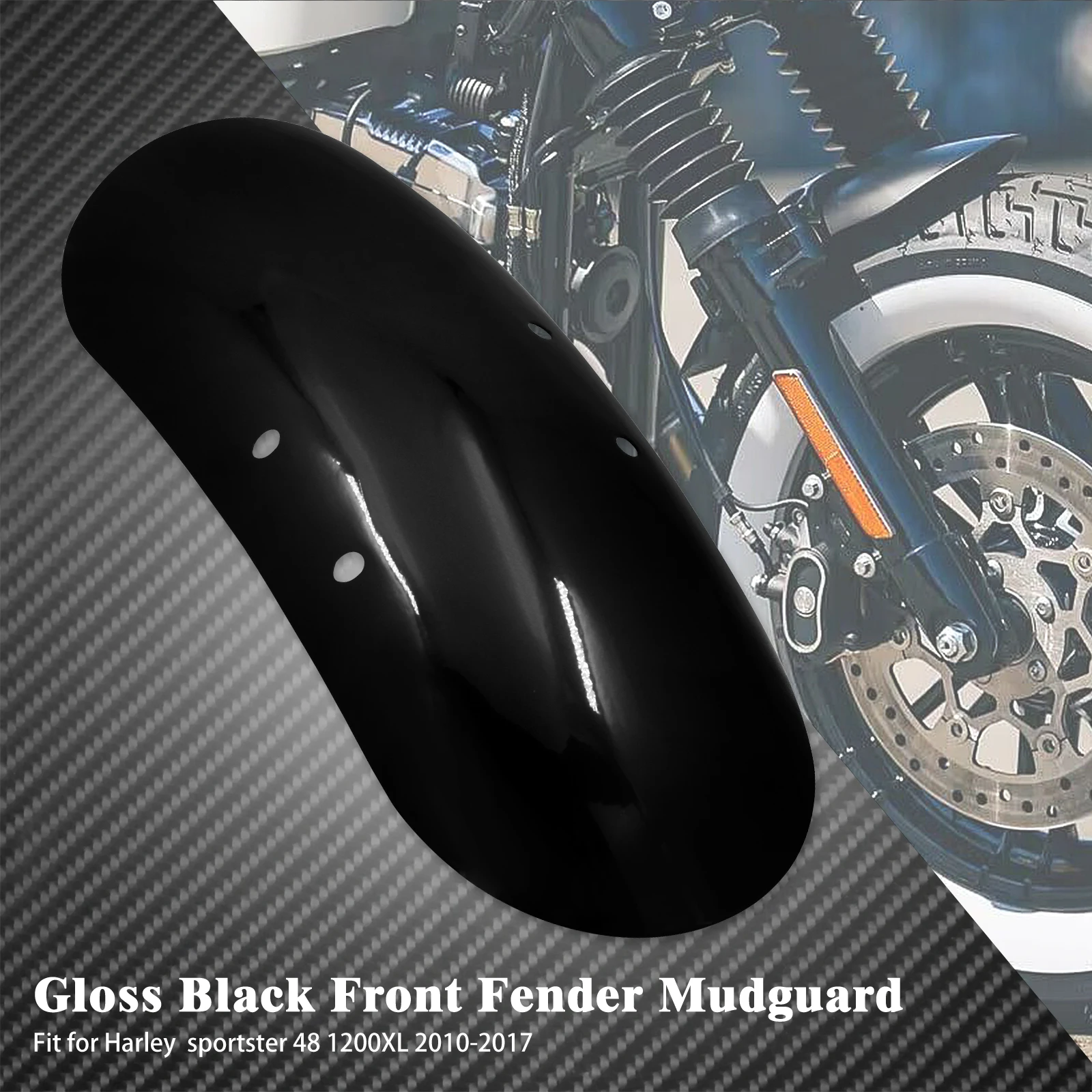 Motorcycle Custom Short Front Fender Cover Black Steel Iron For Harley Sportster Forty Eight XL1200X 2010-2017 16 15 14 13 12 11