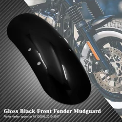 Motorcycle Custom Short Front Fender Cover Black Steel Iron For Harley Sportster Forty Eight XL1200X 2010-2017 16 15 14 13 12 11