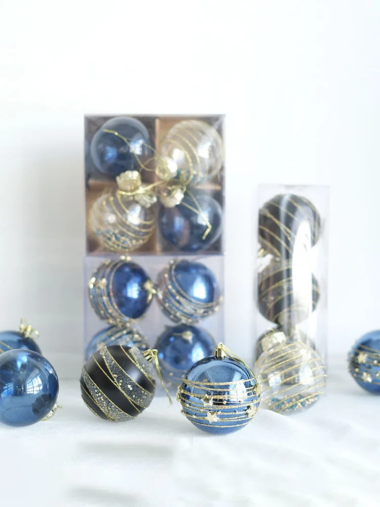 

8CM black, gold, blue Christmas decoration ball