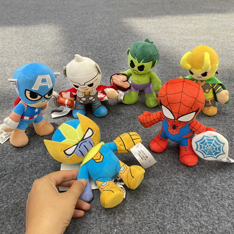 

Оригинальная плюшевая игрушка Q-версии Халка и Тора с гибким скелетом, магнитной ладонью и магнитным креплением, коллекционная кукла для мальчиков, подарок