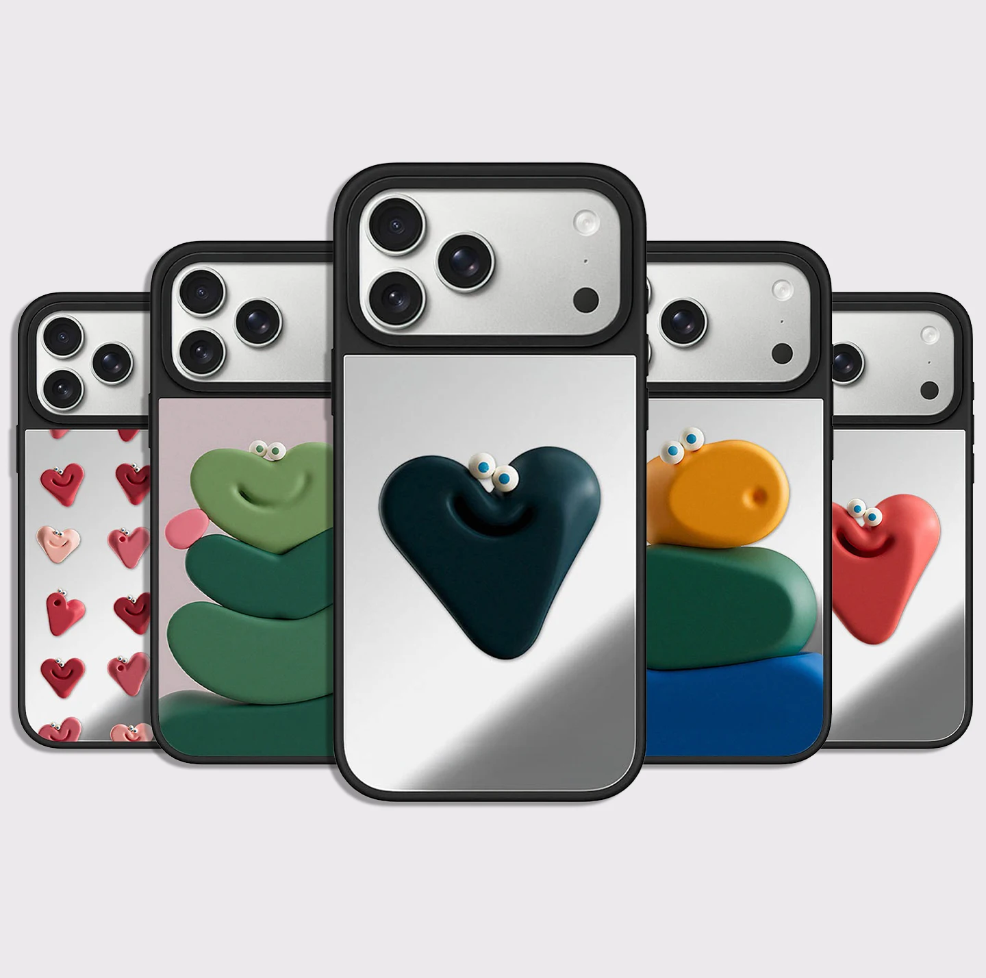 Cartoon Colorful Love Eyes Mirror Surface Magnetic Phone Case Cover for IPhone 13 14 15 16 17 18 Pro Max Case for IPhone 17 Air