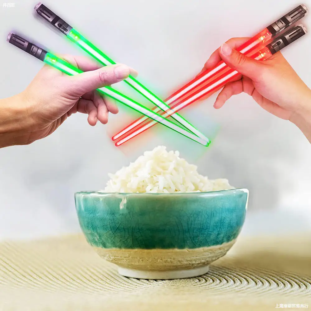 1Pair Luminous Chopsticks Creative Detachable Washable LED Lightsaber Chopstick Kitchen Tools Food Safe Tableware Sushi Sticks