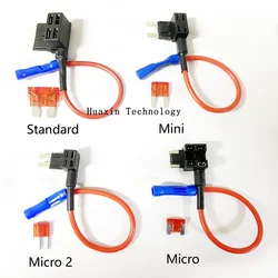12V 24V MINI mały średniej wielkości samochodowy uchwyt bezpiecznika Adapter do zaczepu z bezpiecznik ostrza mikro Mini w standardzie 10A
