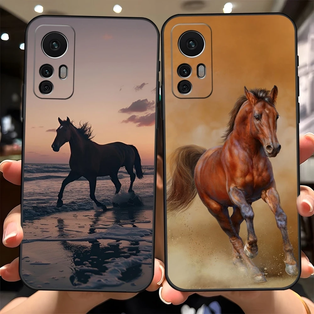 Animal Galloping Horse Phone Case Fundas for Xiaomi Redmi Note 13 10 12 Pro POCO F4 F5 X5 Pro 12 13 11T Lite Ultra Cover