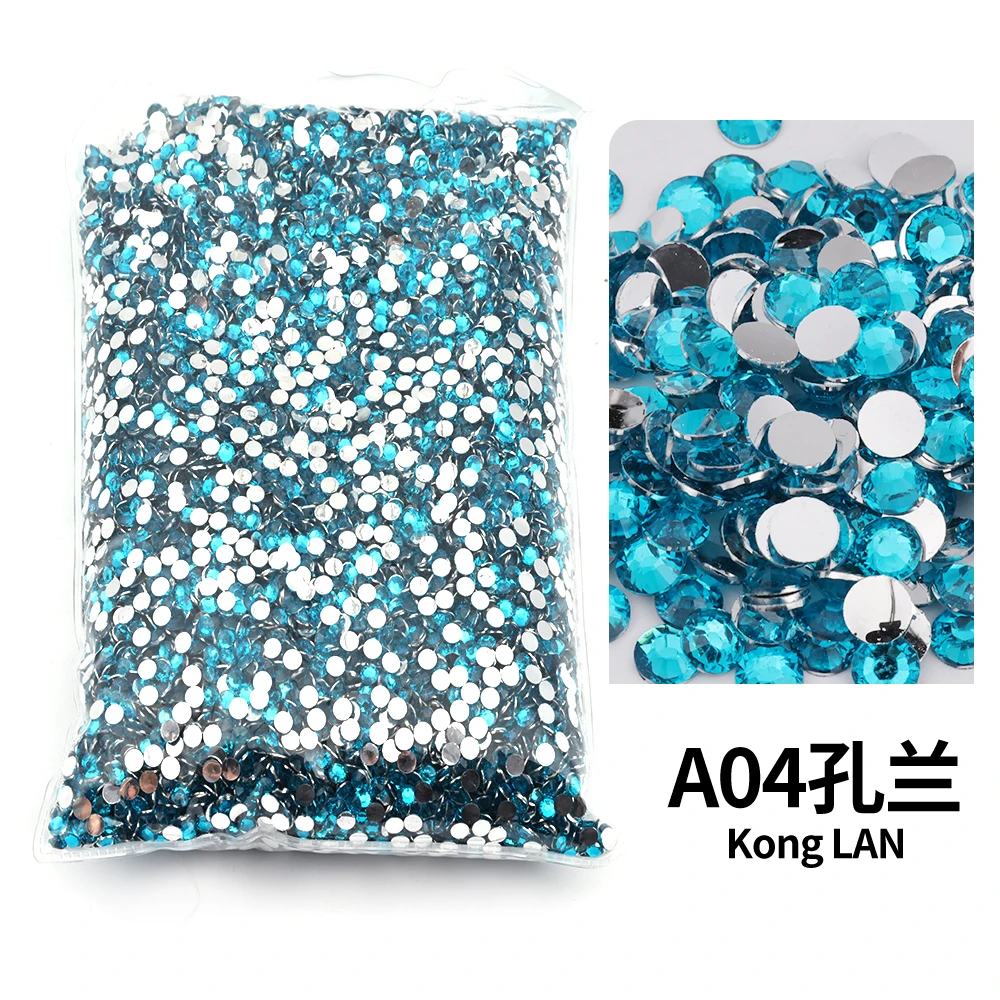 Blue series size 2mm,3mm,4mm,5mm,6mm Resin Non Hot Fix Rhinestones Bulk Wholesale Flat Crystals Nail Diy Glitters Cтразы Stone