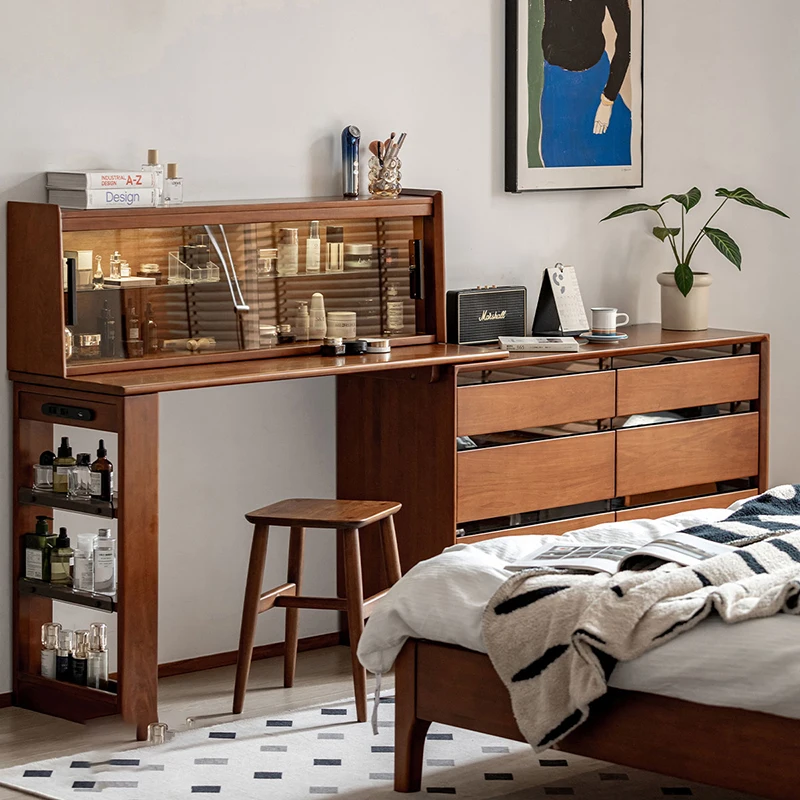

Home Brown Long Vanity Tables Bedroom Adult Simple Organizer House Makeup Dressers Storage Nordic Penteadeira Luxury Furniture