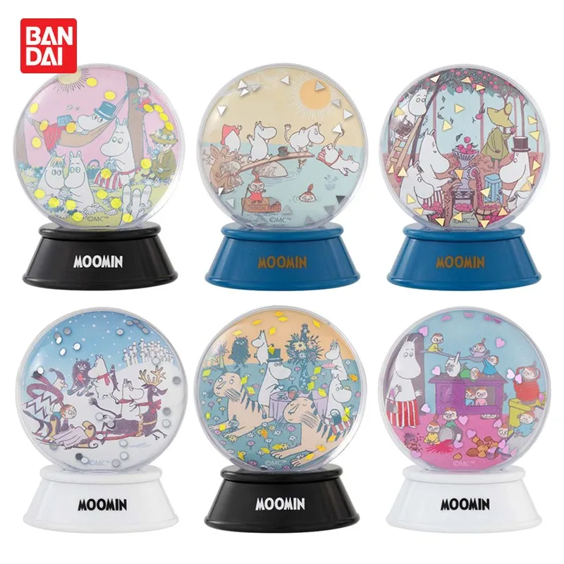 Bandai Gashapon Moominvalley аниме фигурки Moomin анимационная сцена хрустальный шар настольный реквизит фигурки модель детская игрушка