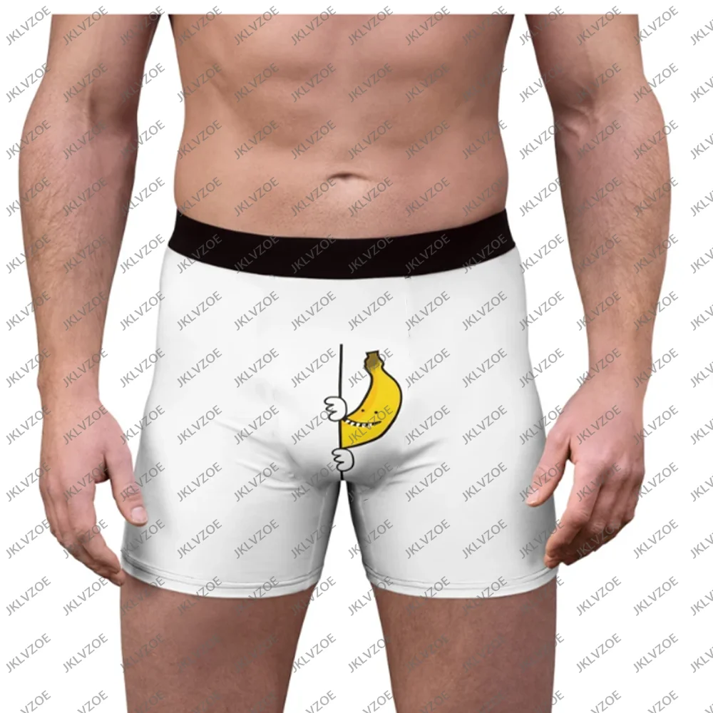 Pet Lover Gift Banana Boxer Briefs Men's Boxe Kids Men Boys Peeking Funny Undergarments Underwear Big Plus-Size Shorts Valentine