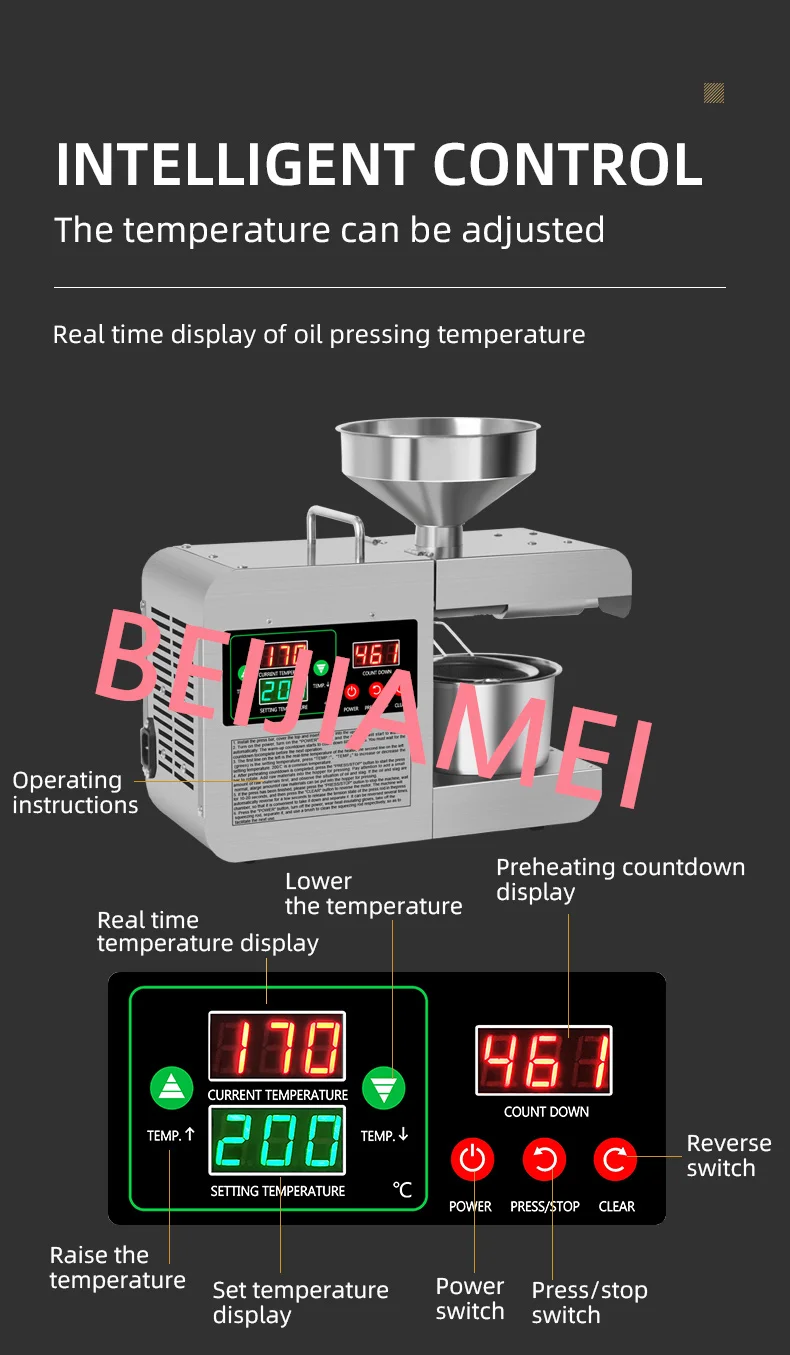 Inteligentny prasa ze stali nierdzewnej oleju maszyna do pozyskiwania oleju regulacja temperatury ekstrakcji gorącego zimnego oleju olej sezamowy