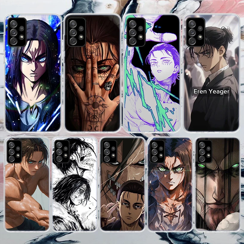 A-Attack on T-Titan Eren Yeager Soft Phone Case For Samsung Galaxy A16 A15 A14 A13 A12 A55 A54 A53 A52 A35 A34 A33 A32 A25 A24 A