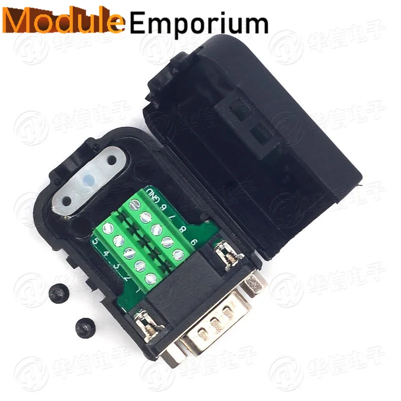 DB9 Connector D-SUB 9Pin male female solderless serial AWG Wire cable adapter with shell rs485 plug rs232 COM adapter terminal