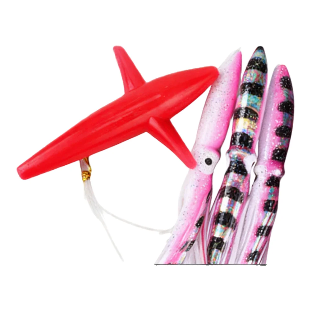 Trolling Fishing Color Green, Yellow, White, Blue, Red, Black Teaser Rigged Lure Fish Finder UV Light Irradiation