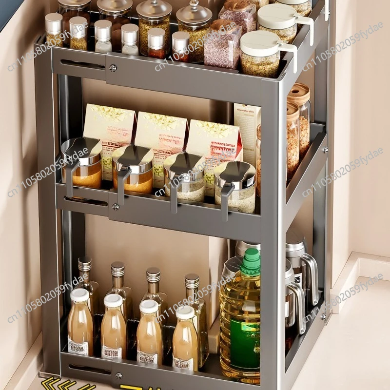 Retractable Corner Seasoning Shelf, Multi-functional Corner Seasoning Storage and Placement on The Countertop