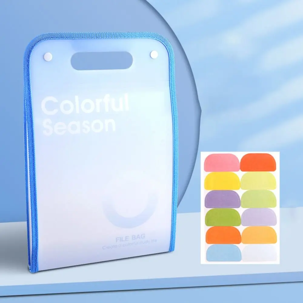 13 Pocket Accordion File Folder Large Capacity Candy Color Multi-layer Organizer Bag Vertical Plastic Test Paper Bag