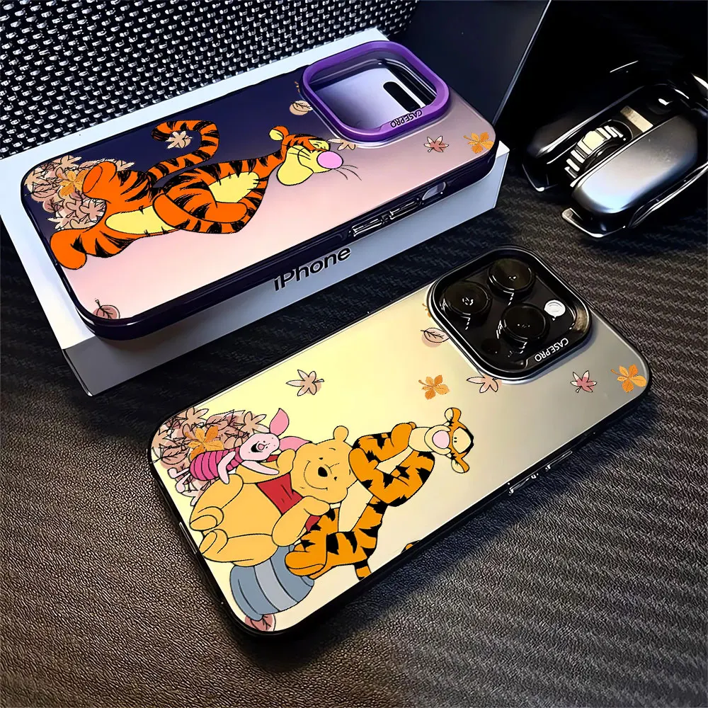 Disney Winnie the Pooh Case for Apple iPhone 11 Pro Max X 13 XR 12 Pro 14 Pro XS Max 15 Plus Luxury Soft Cell Official Cover