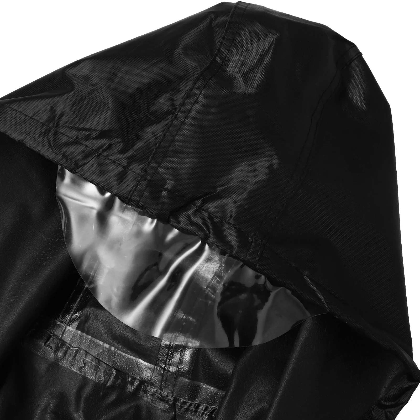 

1 pc Waterproof Oxford Raincoat Reflective Strips Long Hooded Windbreaker Rainwear Wet Weather Protection Xxxxl Black