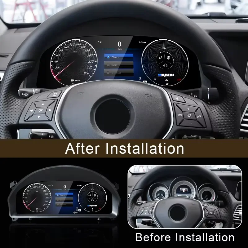STWEI for E Class W207 A207 NTG 4.0 Car LCD Dashboard Digital Cluster Instrument 12.3inch QLED Panel Linux