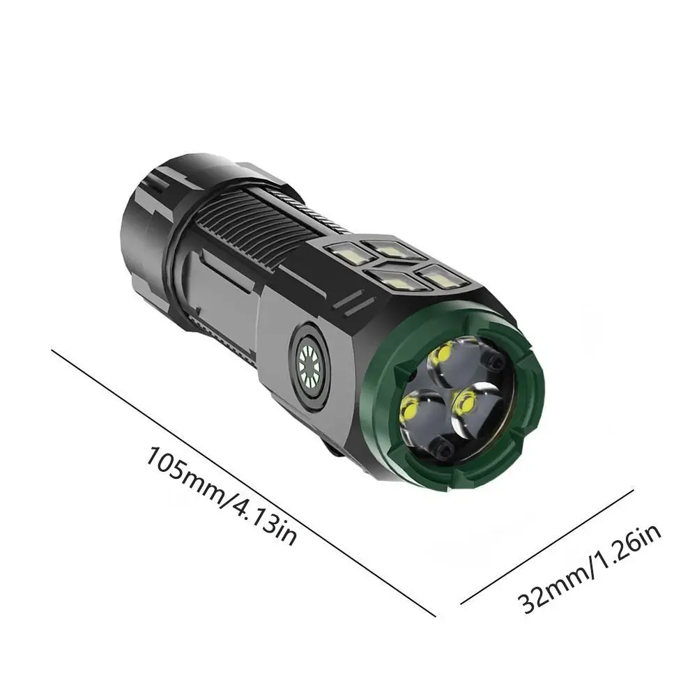 Mini Super Bright Flashlight Explosive Flash Waterproof Small Torch Three Eyes LED Hat Clip Light Fishing