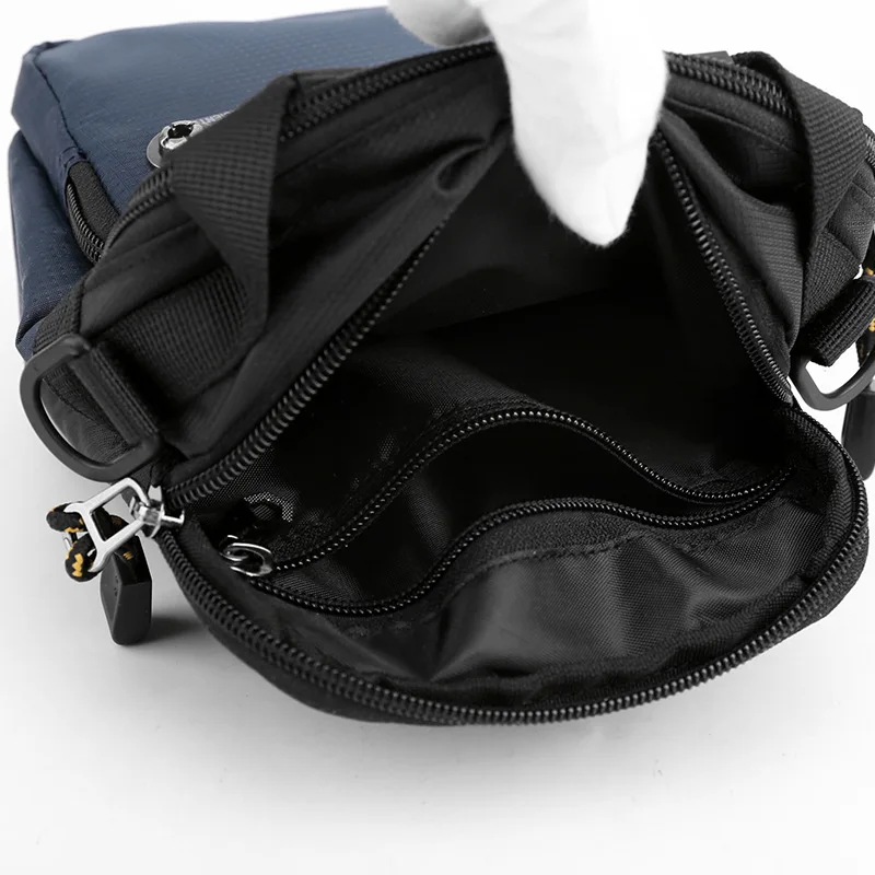 Borsa a tracolla diagonale da uomo alla moda piccola borsa a tracolla leggera Mini marsupio multifunzione in Nylon impermeabile per telefono cellulare