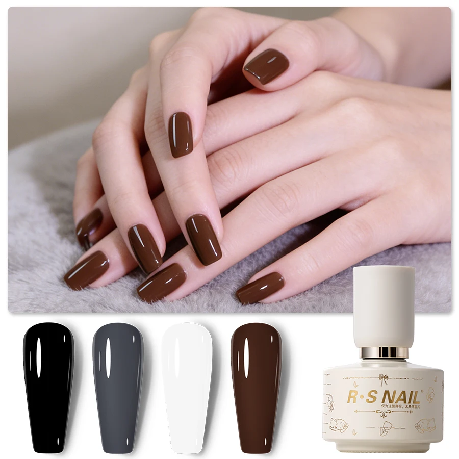 RSNAIL 5 In 1 One Step Gel Nail Polish 10g 4 Colors No Base No Top Coat UV LED Soak Off Gel With Builder Effect For DIY Nail Art
