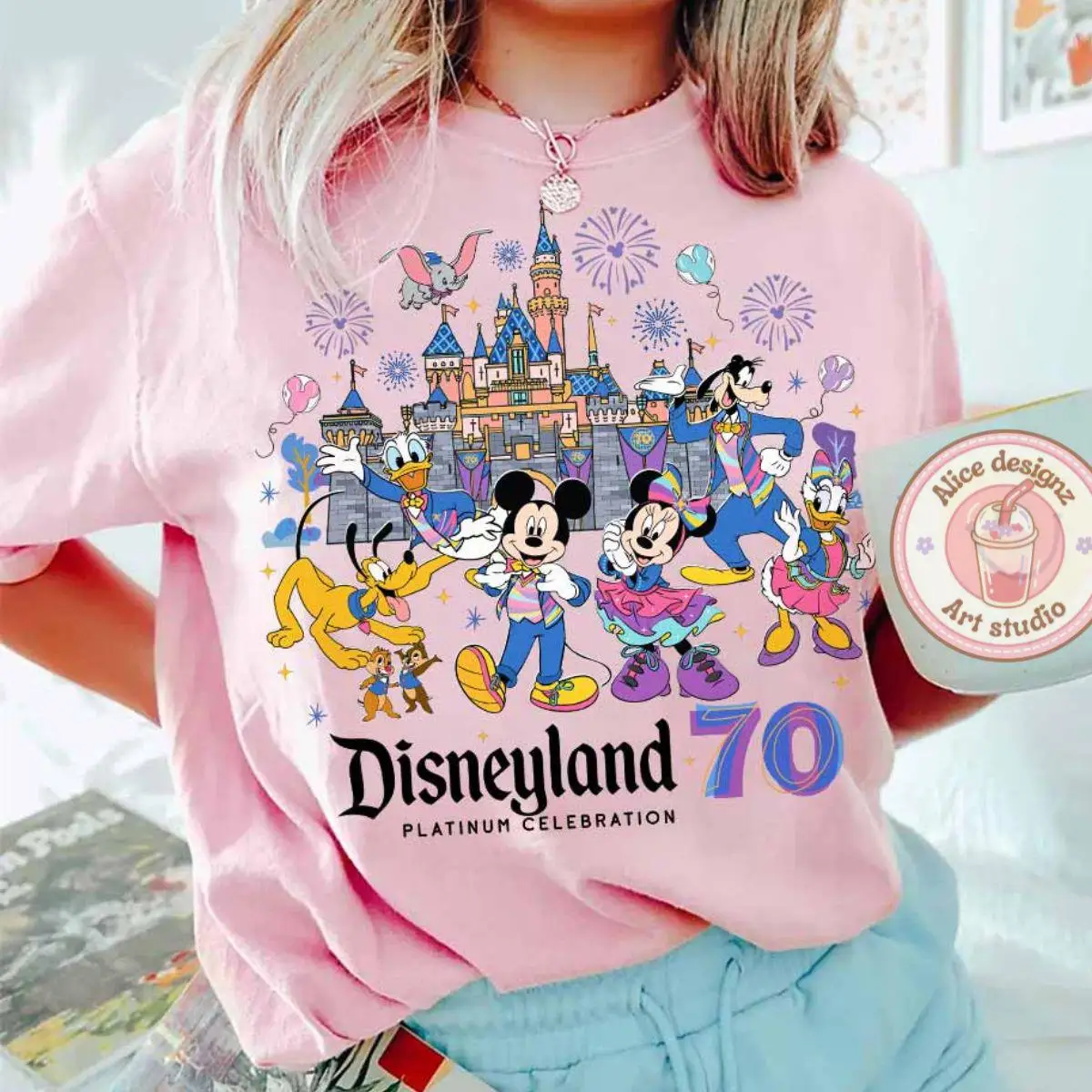 2025 Disney 70th Anniversary Shirt Women's Casual Fashion Sportswear Summer Loose Breathable Comfortable Short Sleeve T-Shirt